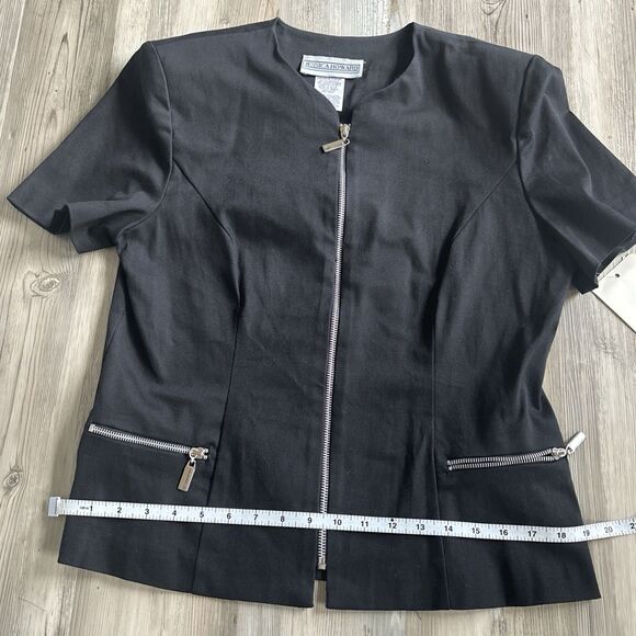 Jessica Howard Vintage 1980s Short Sleeved Zipper Blazer Size 14 - NWT - Picture 8 of 9